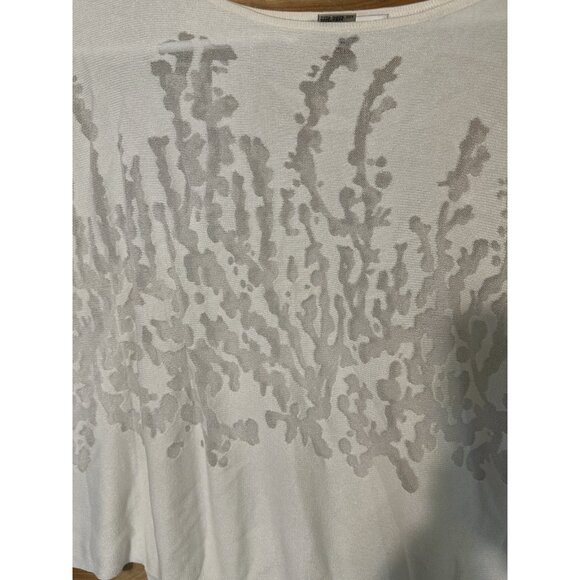 VTG Spiegel Woman Medium white kimono sleeve sweater mesh corral pattern - Picture 3 of 8